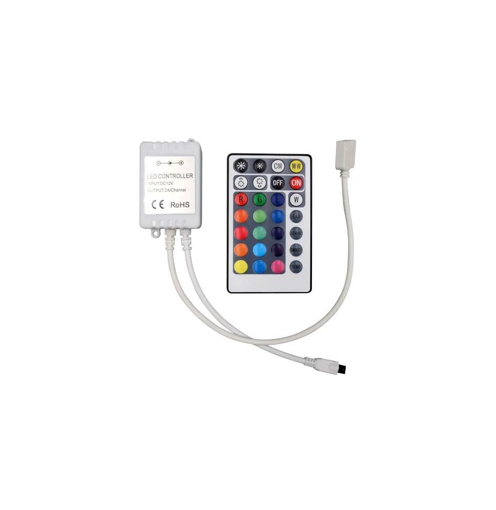 Controller strisce LED RGB CW E WW 24 tasti con telecomando IR - SKU2899